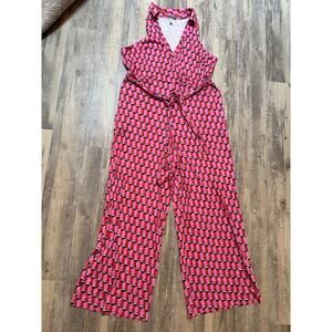 DVF x Target Halter Jumpsuit Geometric XL Diane Von Furstenburg Pockets